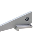 Optic Leveler Combo Scope Mounting Tool for Precise Leveling, large wedge, silver metal with mounting hole, side view