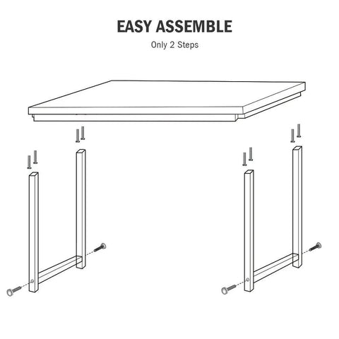 Modern 47 Inch White Computer Desk For Home Office With Wide 24 Inch Desktop And Stable Metal Legs With Adjustable Floor Pads Built For Your Setup And Great For Computer Monitor Printer Writing And Study