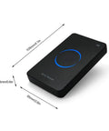 UHF RFID Reader USB Desktop 915MHz Non Contact Card Writer And Reader, dimensions 105x65x15mm, black compact design with blue LED ring