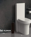 Heavy Duty Bronze Toilet Plunger With Metal Canister Holder And Drip Cup next to modern toilet