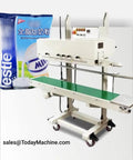 Pro Grade Heavy Duty Automatic Vacuum Bag Sealer Rig With High Speed Smooth Belt Conveyor for packaging Nestlé milk powder bags.