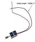 Two Pack Mini Push Pull Linear Solenoids Electromagnets With 5mm Stroke Copper Head Frame Actuators and 19cm cables