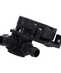 Heater Coolant Control Valve For Tesla Model S 2012 2021 Ev Bev Direct Bolt On Replacement smooth black valve with hose ports.