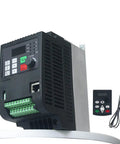VFD Inverter For Spindle Motors And Drilling Machines, 750W 1500W 220V Input To 380V Output, front view with keypad and cable