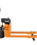 Premium Global Industrial Self-Propelled Electric Pallet Jack Truck Featuring Dual 60Ah Batteries For Heavy Duty Warehouse Material Handling with ergonomic handle.