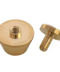 Straight Up Solid Brass Purse Feet With Flat Head Studs And Badass Screw Rivets For Pro Handbag Gear showing solid brass hardware set.