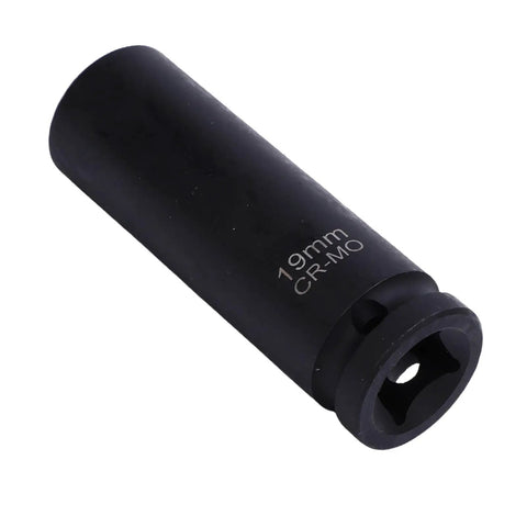 Heavy Duty 19mm Thin Wall Impact Lug Nut Socket Set With Wheel Protection Design Keeps Fasteners Safe From Rounding Even Under Heavy Torque For Reliable Auto Repair Vibes 19mm black chrome socket