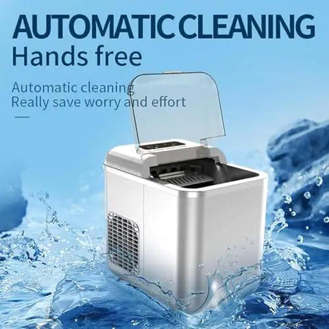 Countertop Ice Maker With Slick Remote Control And Hassle Free Self Cleaning Yields Fast Spherical Cubes In A Snap with lid open