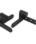 Black stainless steel door hinge, 270-degree swing for cafe and bar doors up to 130 lbs, heavy duty and durable, pair view
