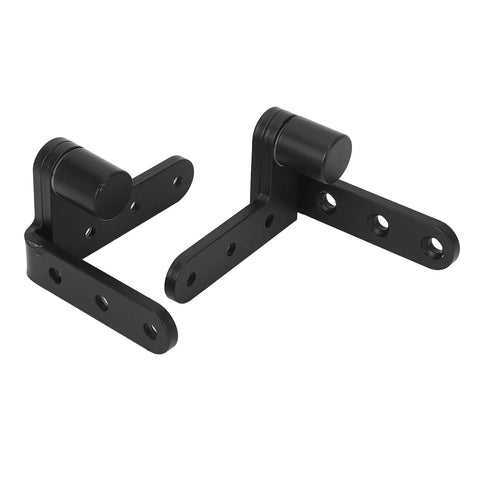 Black stainless steel door hinge, 270-degree swing for cafe and bar doors up to 130 lbs, heavy duty and durable, pair view