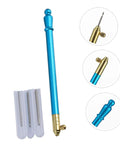 Beginner Friendly Embroidery Hook Needle Set With Non Slip Metal Handle Punch Needle Kit, showcasing blue handle and tips.