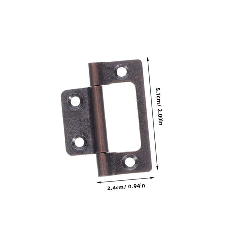 Heavy Duty Thickened Stainless Steel Quiet Self Closing Cabinet Hinges 51x25x1.2mm Vintage Red Bronze Flush Mount close-up