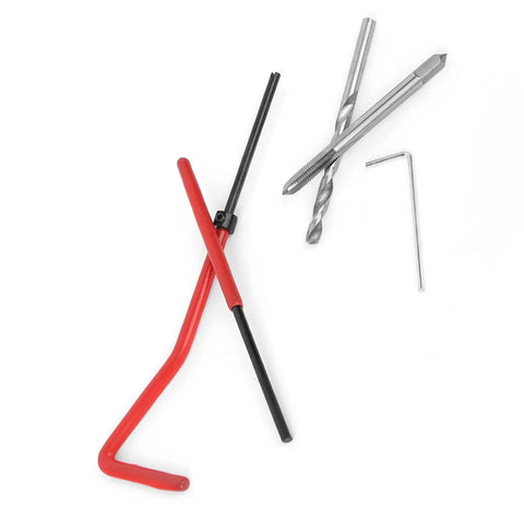 M4 Thread Repair Insert Kit 25Pcs With Clear Plastic Case For Quick Fix Of Damaged Threads In Steel Iron Aluminum And Other Metal Surfaces A Handy Hand Tool For Machinery Maintenance, with taps and drill