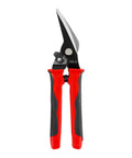 Non Slip Aviation Snips 9 Inch Manganese Steel Sheet Metal Cutter with red handles and labor saving lever grip