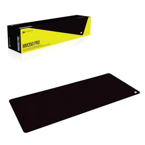 MM350 PRO Extended XL Spill Proof Cloth Gaming Mouse Pad With Massive 930mm By 400mm Surface for Ultra Smooth Micro Weave Glide and Easy Cleanup Liquid Repellent Coating Ideal For Large Desks And Multi Monitor Setups Black packaging and pad