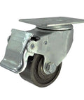 Heavy Duty Cast Iron Caster Wheels For Furniture And Home Workshop, Super Rugged Plate Swivel Casters With Parking Brake, 2 inch size