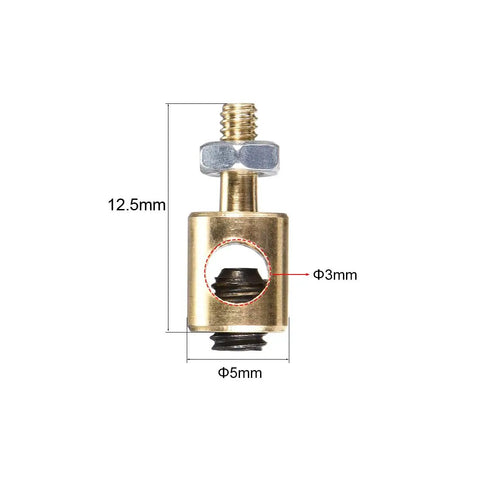 RC Plane Push Rod Connectors Linkage Stoppers Copper 3mm Hole 5mm Body 12.5mm Total Length 5 Pack Fits 2.7mm To 3.0mm