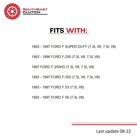 Fits list for Prefilled Master And Slave Cylinder Clutch Kit Fully Bled Preassembled Hydraulic System For Ford Super Duty F53 1993 To 1997.