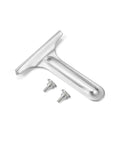Edge Guide T Gauge For Sewing Machines With 2 Thumb Screws, Precision Stitching Tool shown with steel body and screws