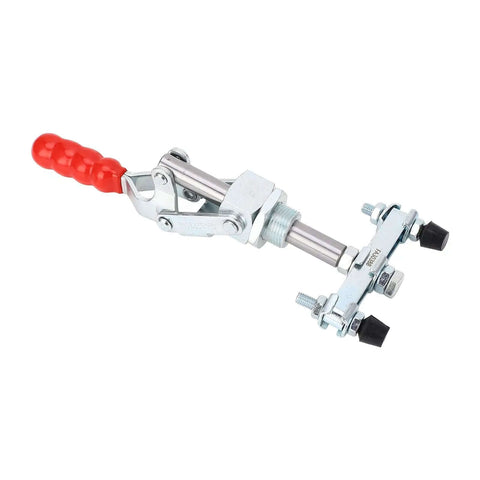 Heavy-Duty Double Headed Push Pull Toggle Clamp With 65.5mm Stroke And 700 Lbs Clamping Force, iron construction, rubber pressure heads