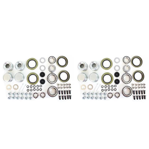 7,000 Lb Trailer Axle Electric Brake Kit with 12 Inch by 2 Inch TruRyde Hub and Drums, electric backing plates, hardware set.