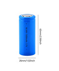 3.7V 5000mAh Rechargeable Li-ion Battery 26x65mm Flat Top For Headlamps LED Flashlights Mini Fans RC Cars And More Juiced Up Power