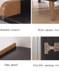 Floor Standing Bookshelf With Bamboo Shelves And Plastic Doors featuring rounded corners, sturdy feet, edge guard, hinge detail