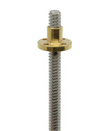 400mm 8mm T8 Lead Screw TR8x2 Acme Thread 2mm Pitch 1 Start 2mm Lead With Brass Nut for 3D Printers and CNC Machines