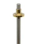 Two Pack T8 TR8x2 lead screws 8mm dia 400mm long with brass nut Acme thread 2mm pitch for Z axis on LCD DLP SLA 3D printer