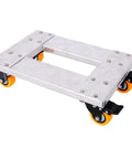 Heavy Duty Aluminum Furniture Dolly Cart With 360 Degree Swivel Wheels And Brakes, 800 Lb Capacity, Compact Platform Moving Cart For Furniture, Boxes And Equipment, aluminum platform with 4 wheels