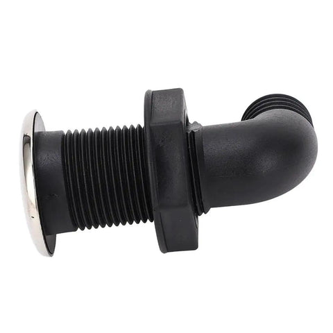 Black Nylon Through Hull Connector Marine Grade Fittings For Boats And RVs Versatile Drain Plug Hose 20mm 90 Degree Angled Fitting