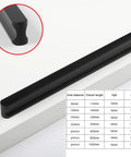Beefy Aluminum Cabinet Handle Set 1000mm Length Black Edge Pulls For Kitchen Cabinets And Drawers, shows detail and dimensions