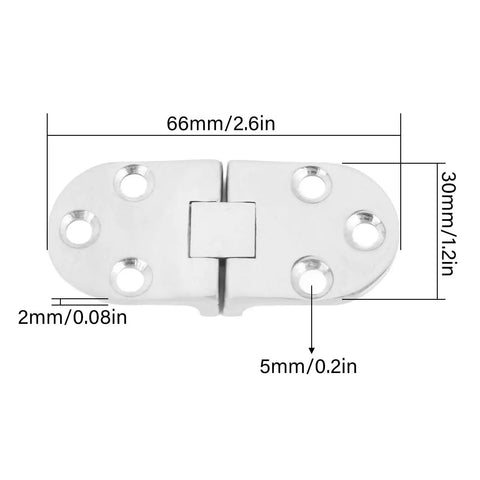 Tough As Nails Heavy Duty Door Hinges Crafted From Premium 316 Stainless Steel Boasting Mirror Polish Shine And Marine Grade Saltwater Shielding, 66x30mm size