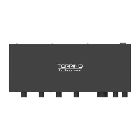 Rear view of Pro Grade USB Audio Interface With 4 In 4 Out And Dual Headphone Outputs, 24 Bit 192 Kilohertz, Dual USB C Ports, Real Time Monitoring