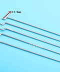 Z Push Rods Set For RC Aircraft And Boats Ten Pieces 1.5 x 450mm with stainless steel visible on blue background