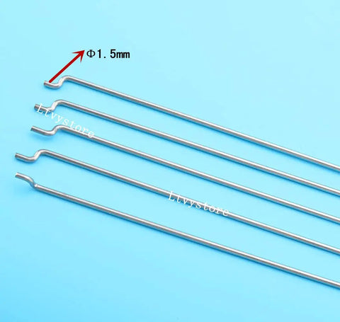 Z Push Rods Set For RC Aircraft And Boats Ten Pieces 1.5 x 450mm with stainless steel visible on blue background