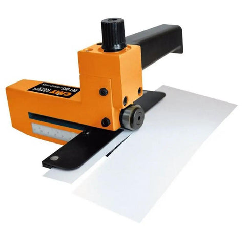 Laminate and Veneer Cutter for Precise Edge Trims with Dual Blades on roller bearings, adjustable width