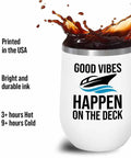 White Wine Tumbler 12 Oz For Boating On The Deck Great For Pontoon Boats, Yachts, And Sailboats, Boat Owners Drinking Accessories splash