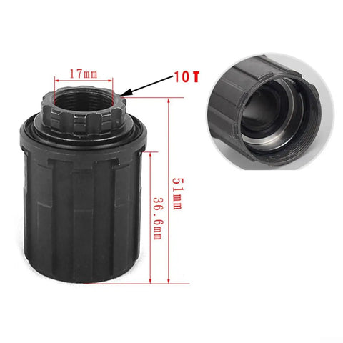 Rugged Steel Freewheel Hub Body For 8 9 10 11 Speed Cassettes Fits Novatec Hubs Rear Bike Replacement Part with measurements shown.