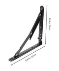 Heavy Duty Folding Wall Shelf Brackets Two Pack Black Iron Ultra Sturdy Support for Home and Office Space Saving Shelving DIY Friendly