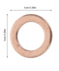 Single copper washer from 40-piece Copper Washers Kit For Hydraulic And HVAC Sealing, 0.4 inch, focus on dimensions