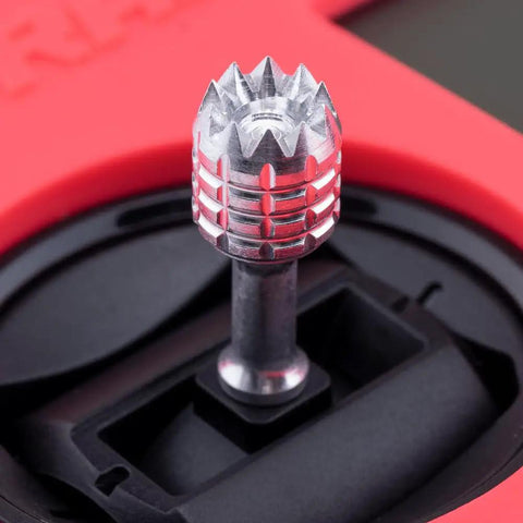Close-up of control stick on Pocket Crush 2.4GHz ELRS Hall Gimbal Transmitter Remote Control, Ultra Portable Foldable Radio