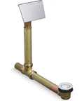 Solid Brass Workhorse Bathtub Drain And Overflow Kit 1-1/2 Inch with Chrome Contour Hood and Pop Up Trip Lever.