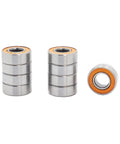Precision Ball Bearing Kit 5x11x4mm 9pcs and 5x8x2.5mm 1pc Orange Rubber Sealed High Speed Quiet Bearings for RC Cars Drones Choppers and Hobby Projects