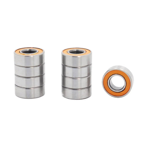 Precision Ball Bearing Kit 5x11x4mm 9pcs and 5x8x2.5mm 1pc Orange Rubber Sealed High Speed Quiet Bearings for RC Cars Drones Choppers and Hobby Projects