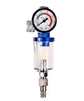 Quarter Inch Air Compressor Oil Water Separator For Spray Gun And Inline Filter With Regulator Gauge, 0-140 PSI