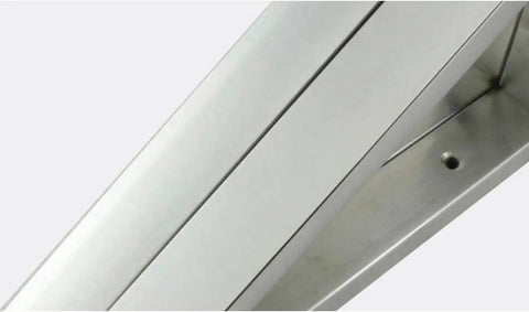 Close-up of Heavy Duty Stainless Steel Corner Wall Bracket Thickened Triangular Support Frame showcasing brushed finish.