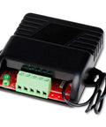 Black casing of One Channel RF Receiver 315 MHz with CodeBump security for wireless alarm systems, showing wiring terminals.