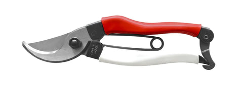 7 Inch Bypass Pruners For Precise Smooth Cuts With Easy Grip And One Hand Locking, Durable Steel Blades, Red and White Handle
