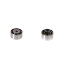 Close-up of metal idler pulleys from Go-To Timing Belt Kit With Tensioner And Idlers For Hyundai Elantra 2007 2012, Kia Soul 2010 2011